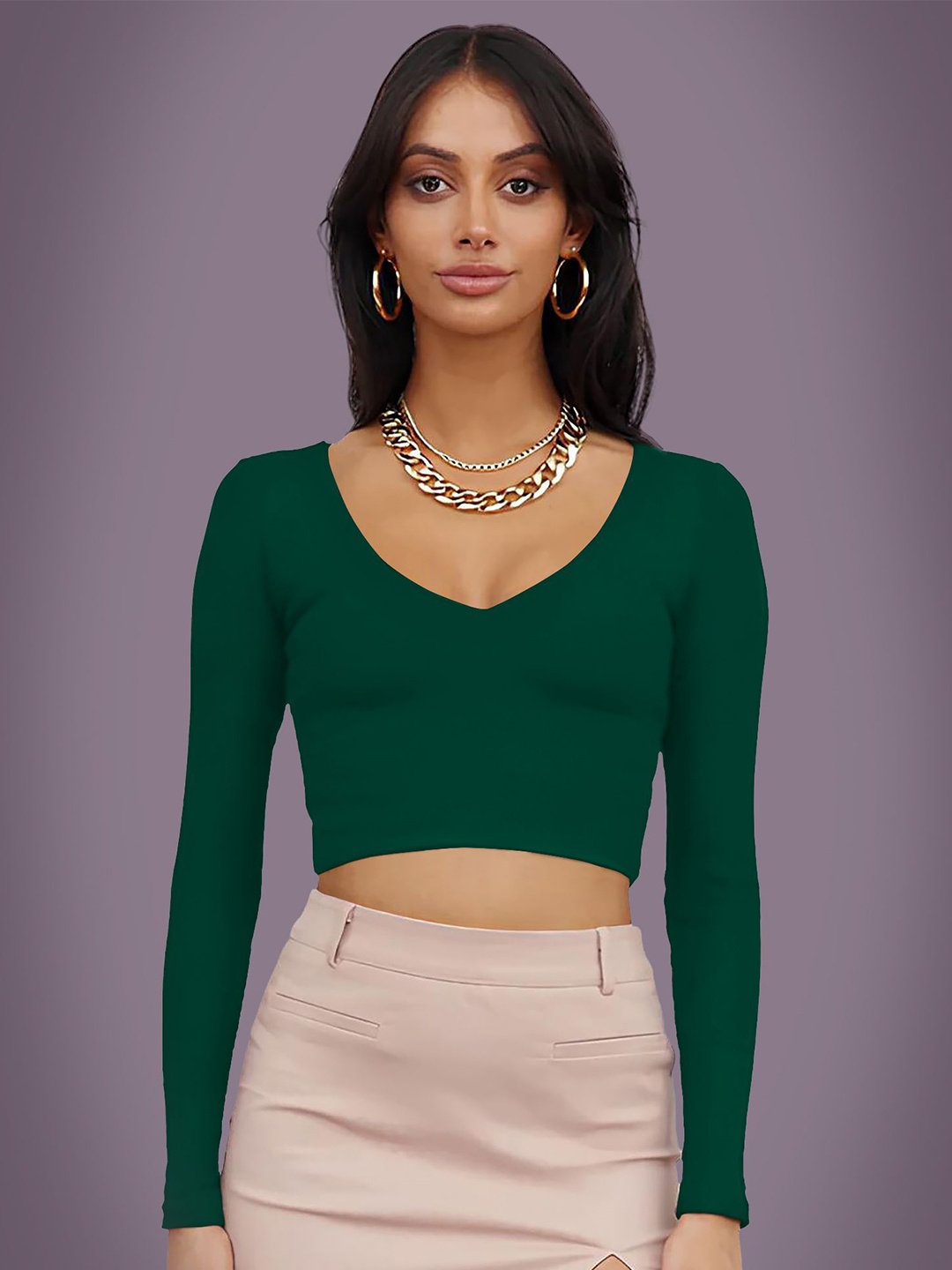 

Dream Beauty Fashion Women Crop Top, Green