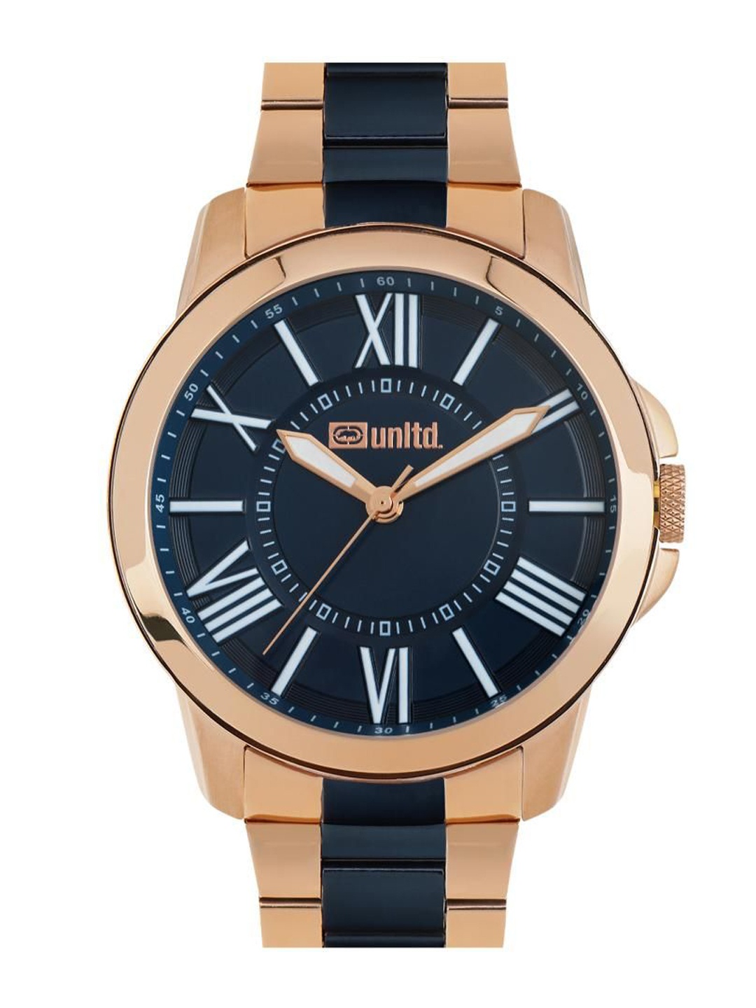 

unltd. Men Brass Dial & Stainless Steel Bracelet Style Straps Analogue Watch UNG060007, Blue