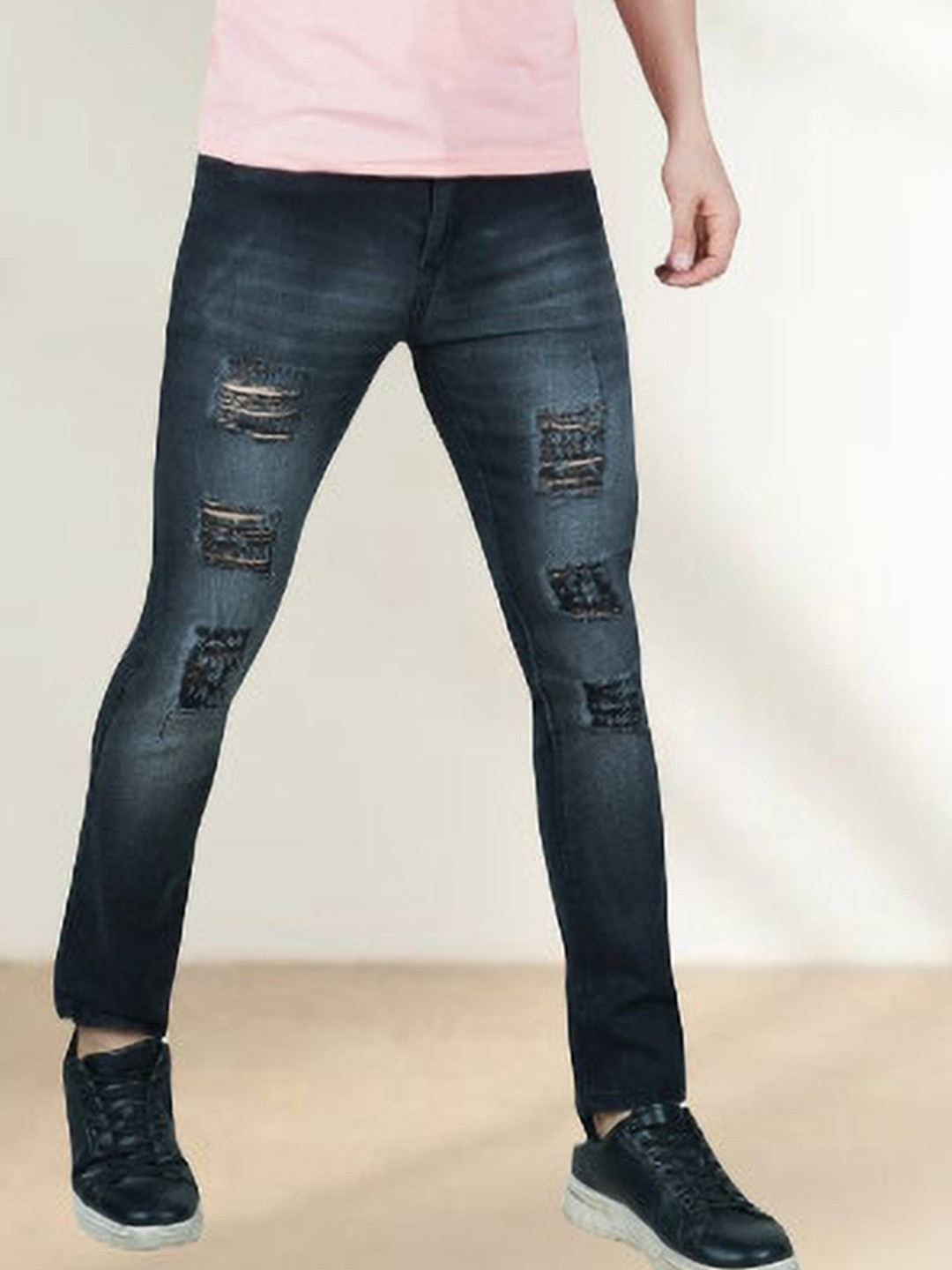 

LINARIA Men Classic Regular Fit Mid-Rise Jeans, Grey