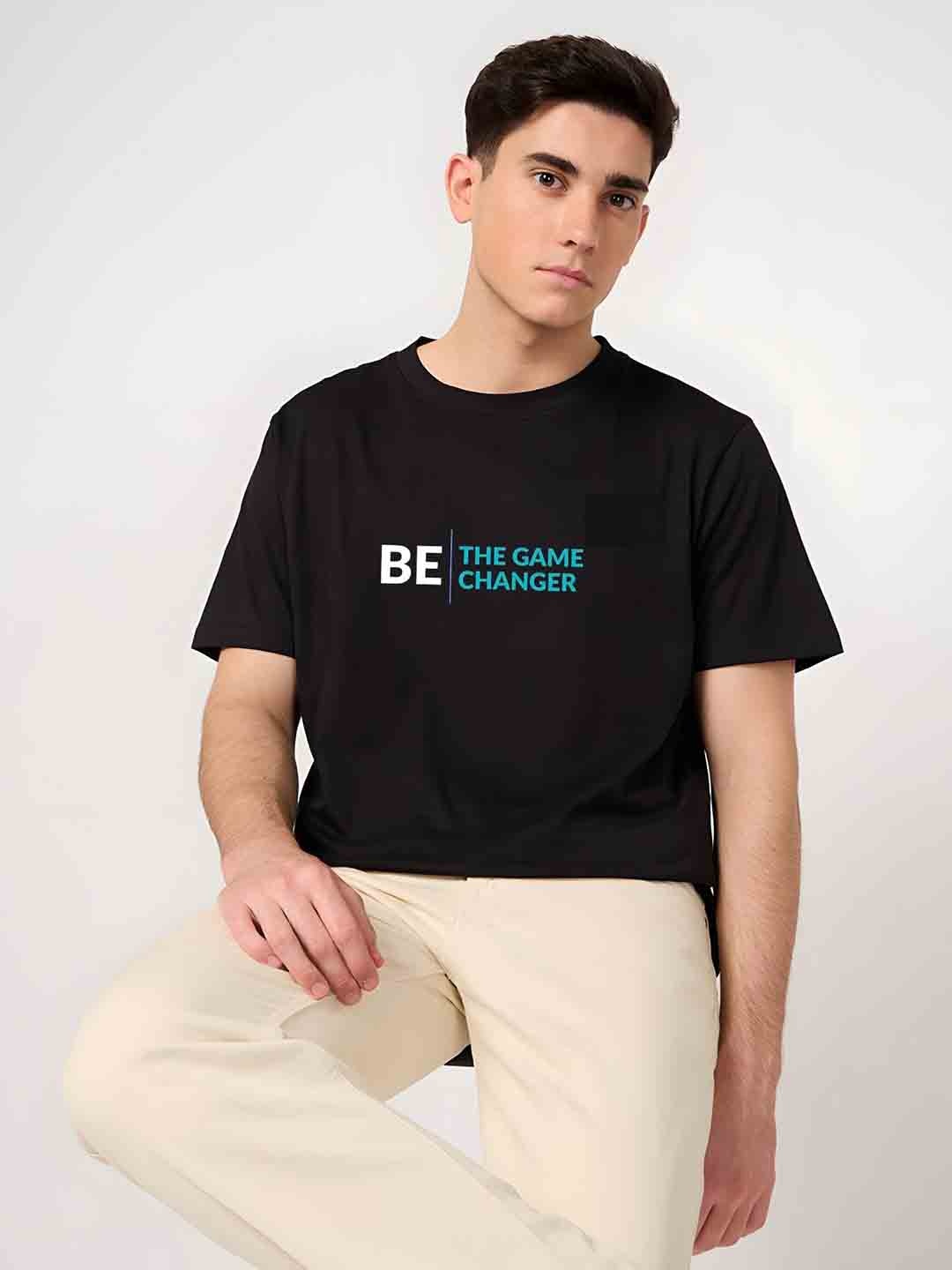 

SZN Men Typography Printed Round Neck Cotton T-shirt, Black