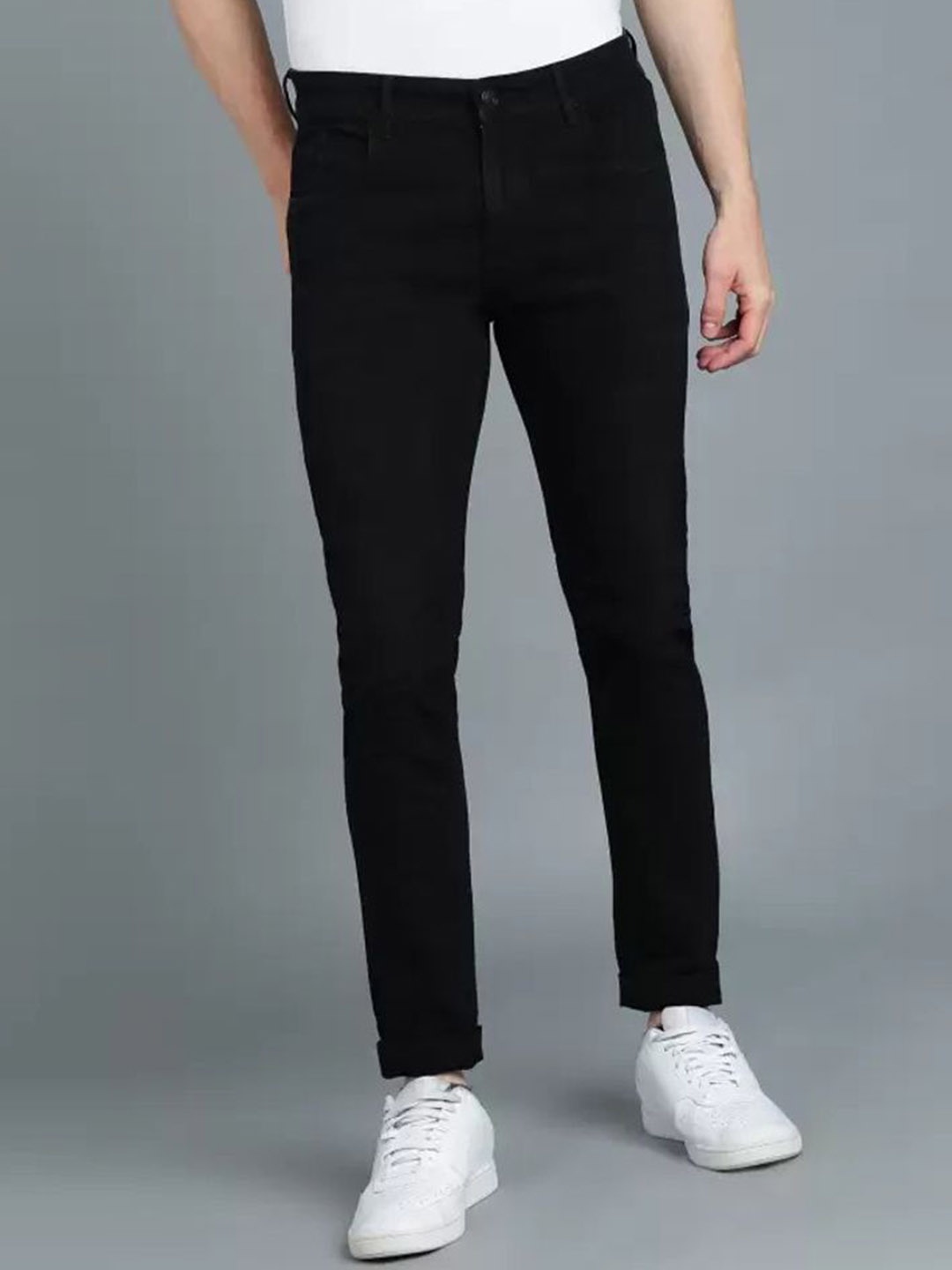 

LINARIA Men Classic Slim Fit Clean Look Stretchable Jeans, Black