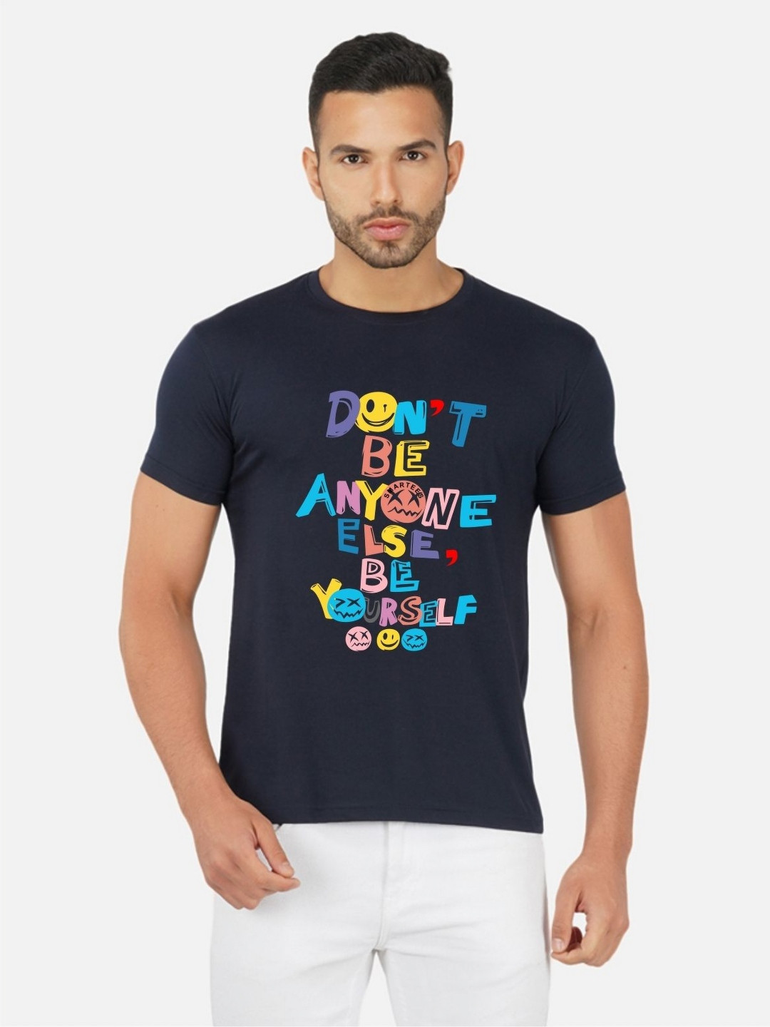 

Moda Rapido Men Bio Finish Typography Printed Round Neck Cotton T-shirt, Navy blue