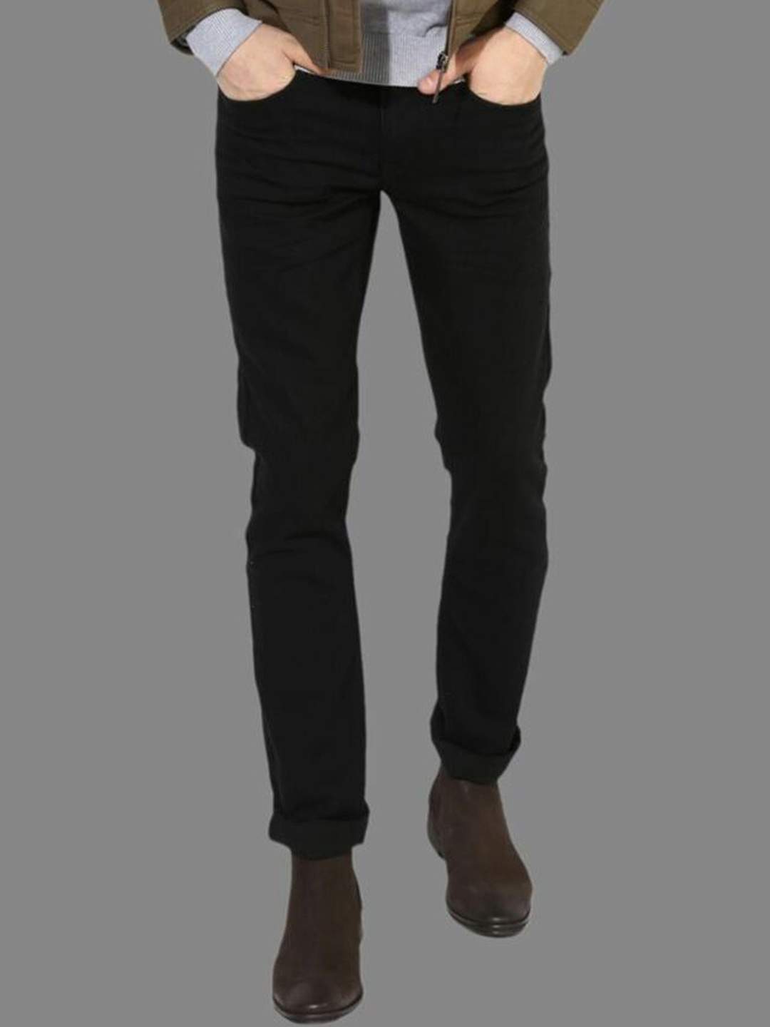 

LINARIA Men Classic Cotton Slim Fit Jeans, Black