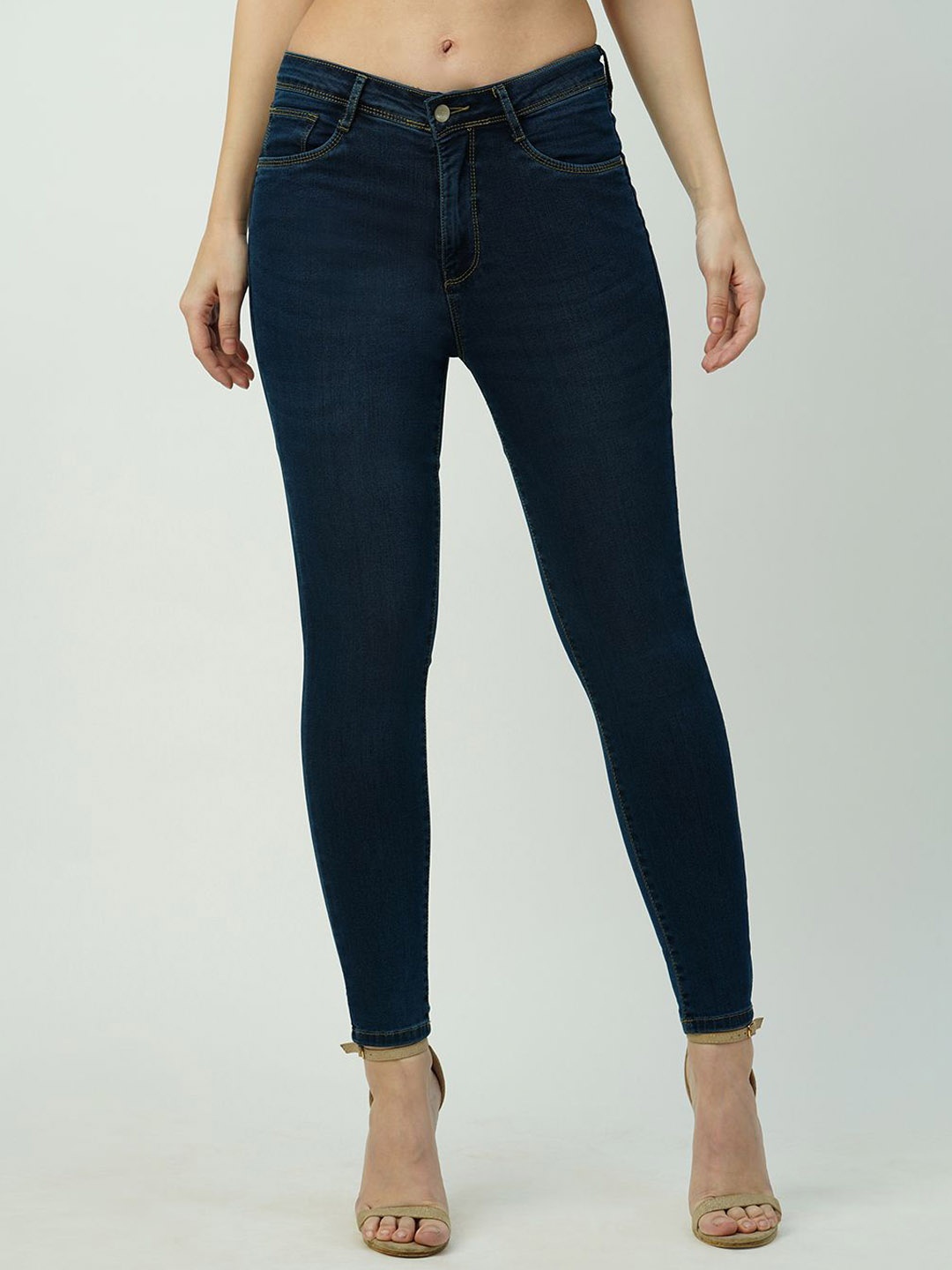 

Kraus Jeans Women Skinny Fit High-Rise Light Fade Jeans, Blue