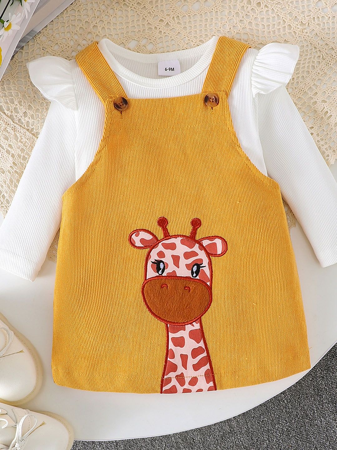 

Xsole Girls Shoulder Straps Pinafore Dress, Yellow
