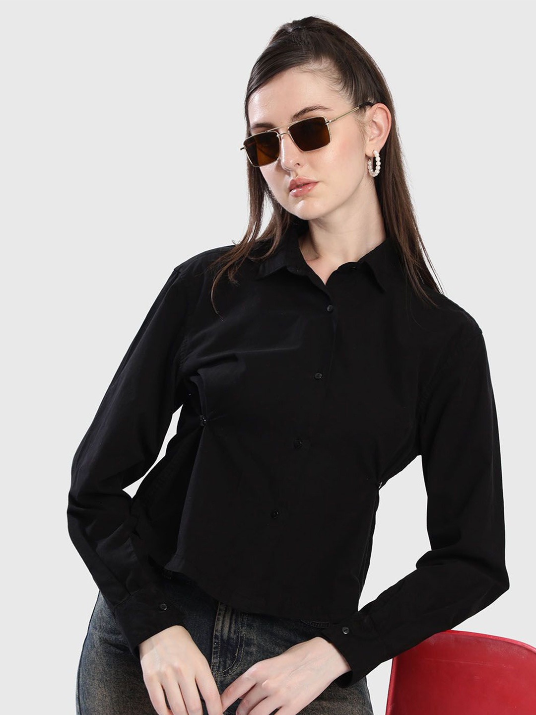

Bene Kleed Cotton Shirt Style Top, Black
