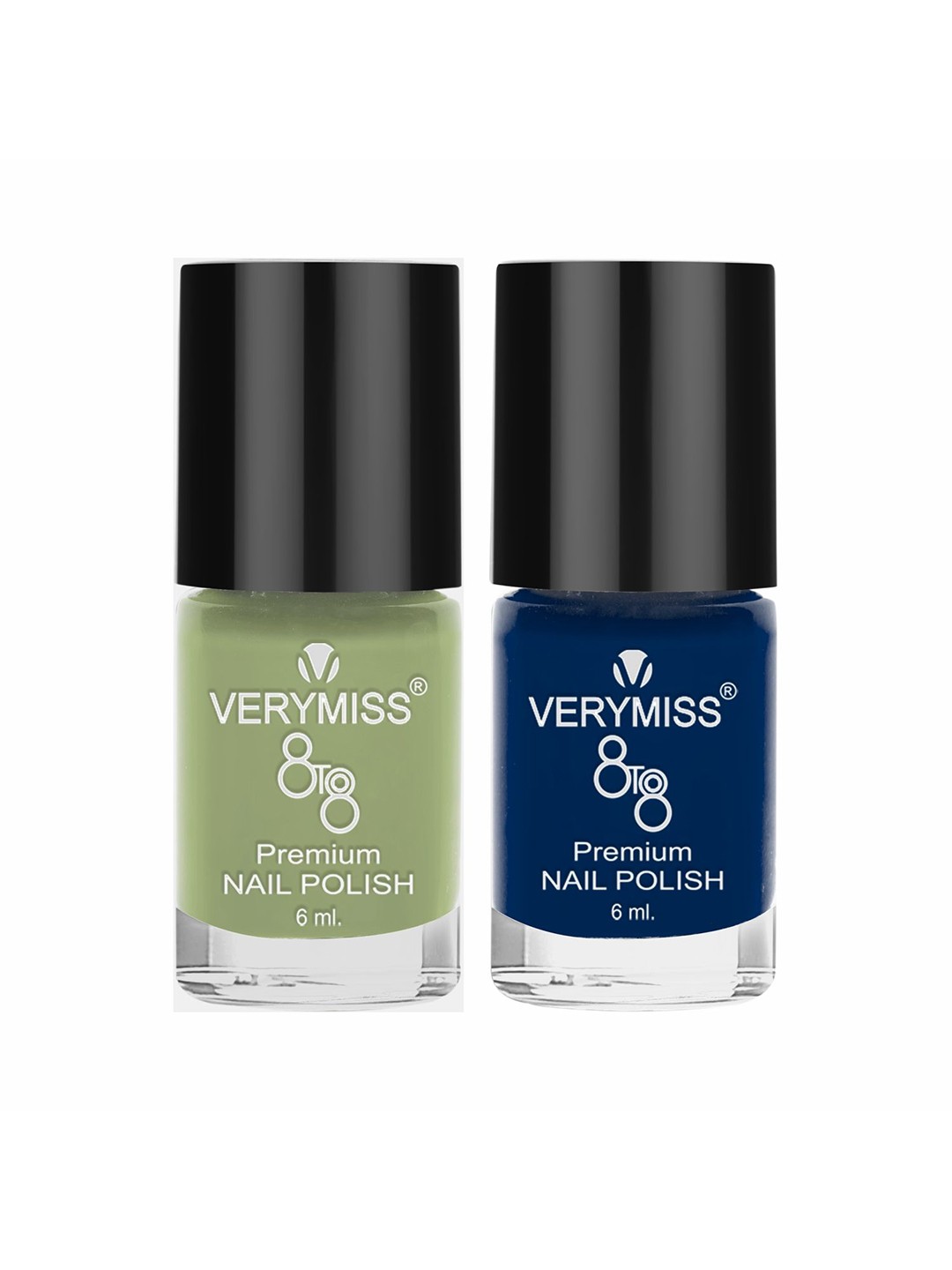 

VERYMISS Set Of 2 8To8 Premium Long Lasting Nail Polish - 6 ml Each - Shade 210-261, Navy blue