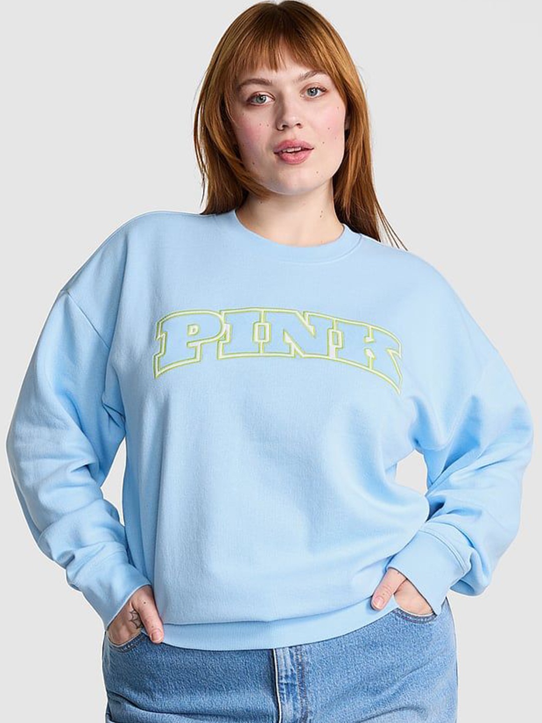 

Victoria's Secret Women Oversized Printed Sweatshirt, Blue