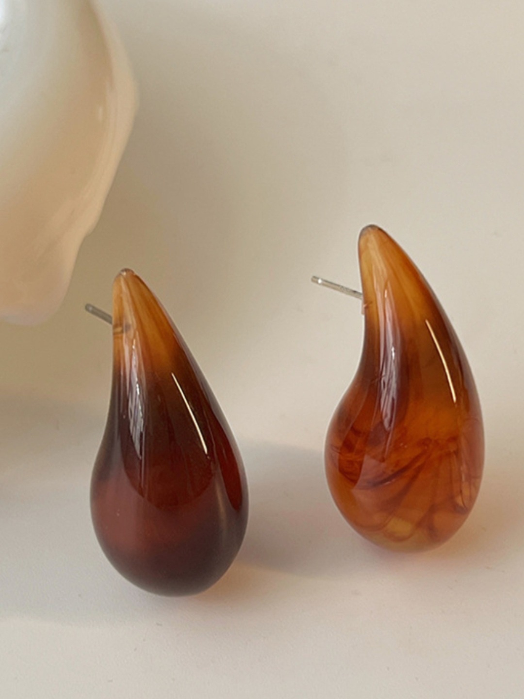 

AQUASTREET Gold-Plated Contemporary Shaped Drop Earring, Brown