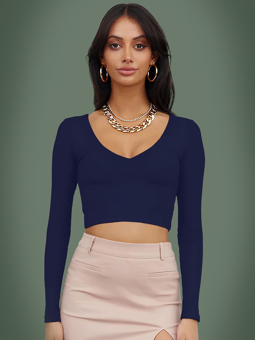 

Dream Beauty Fashion Women Crop Top, Navy blue