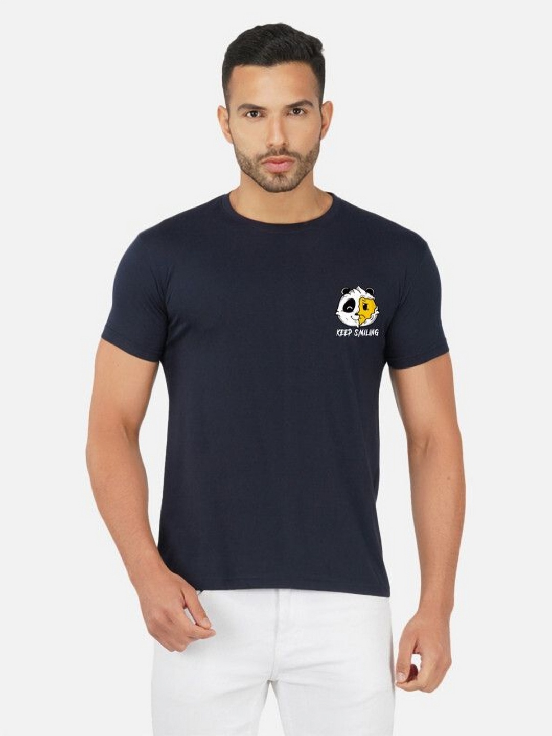 

Moda Rapido Men Bio Finish Graphic Printed Round Neck Cotton T-shirt, Navy blue