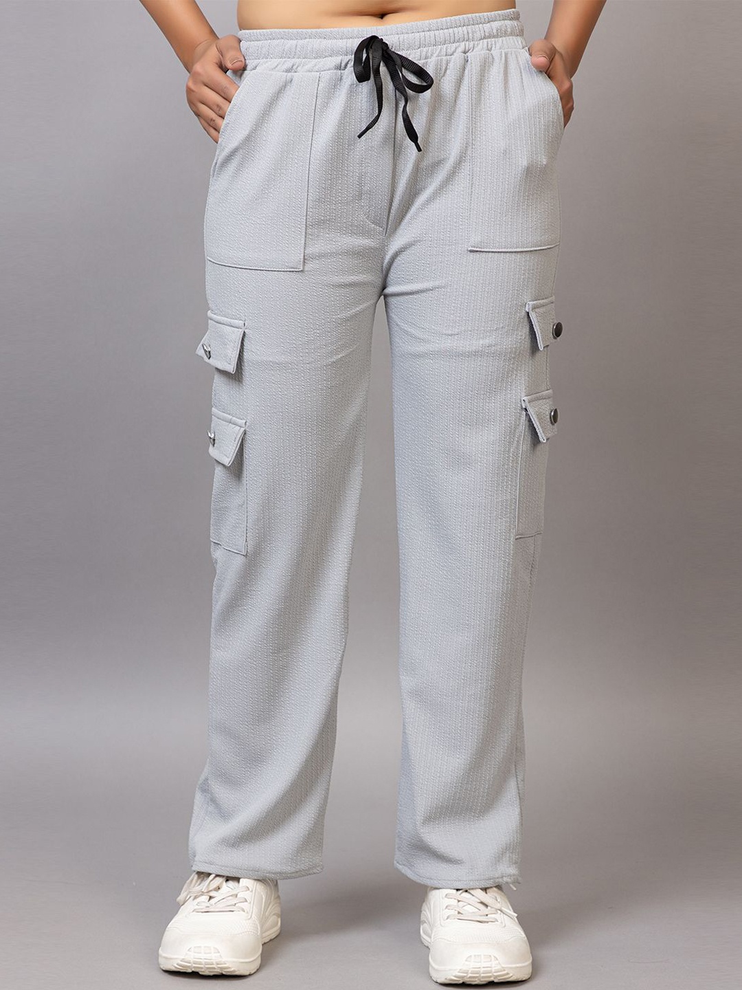 

PROBASIC Women Regular Fit Mid Rise Cotton Cargos, Off white