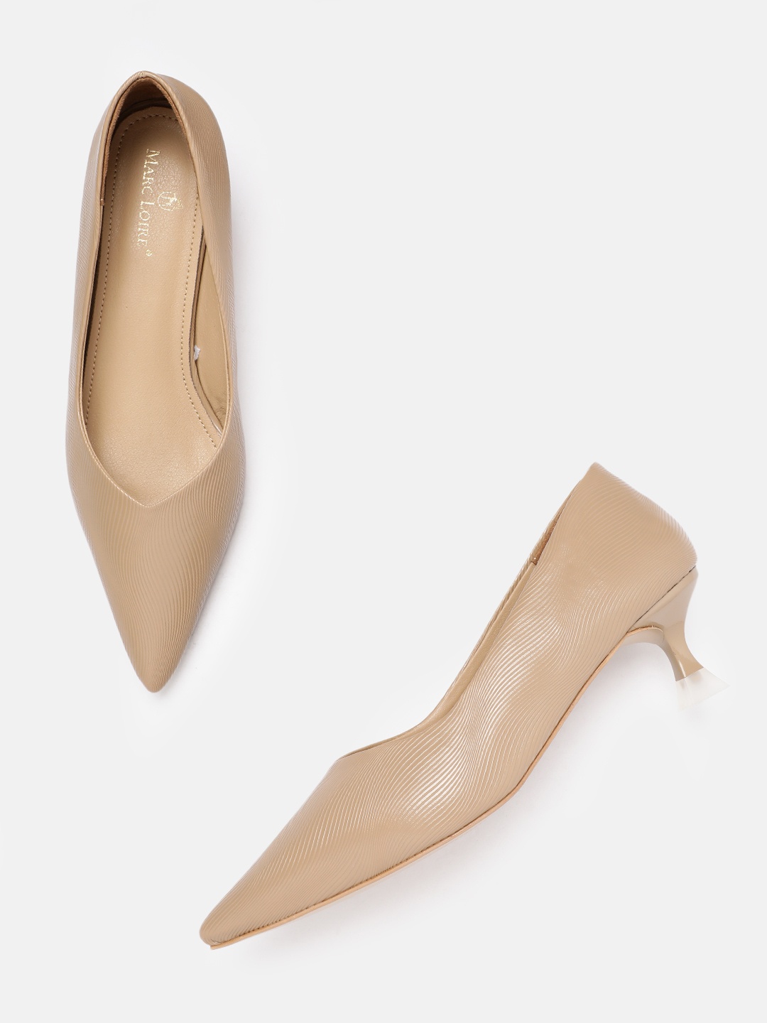 

Marc Loire PU Work Kitten Pumps, Beige