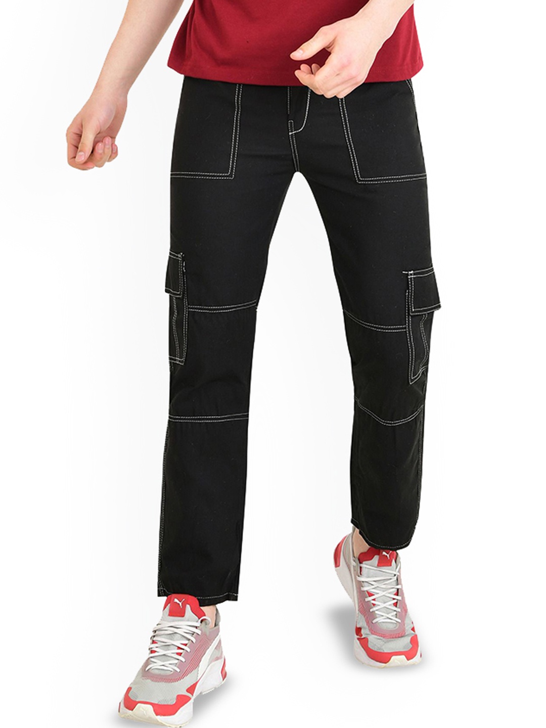 

LINARIA Men Classic Slim Fit Mid-Rise Cotton Jeans, Black