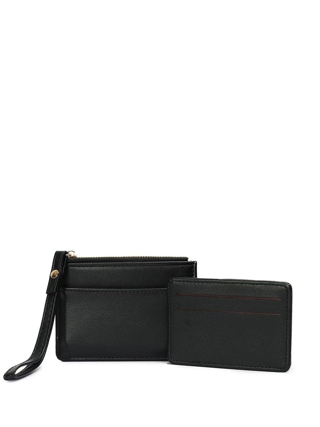 

CRUSSET Women PU Zip Around Wallet, Black