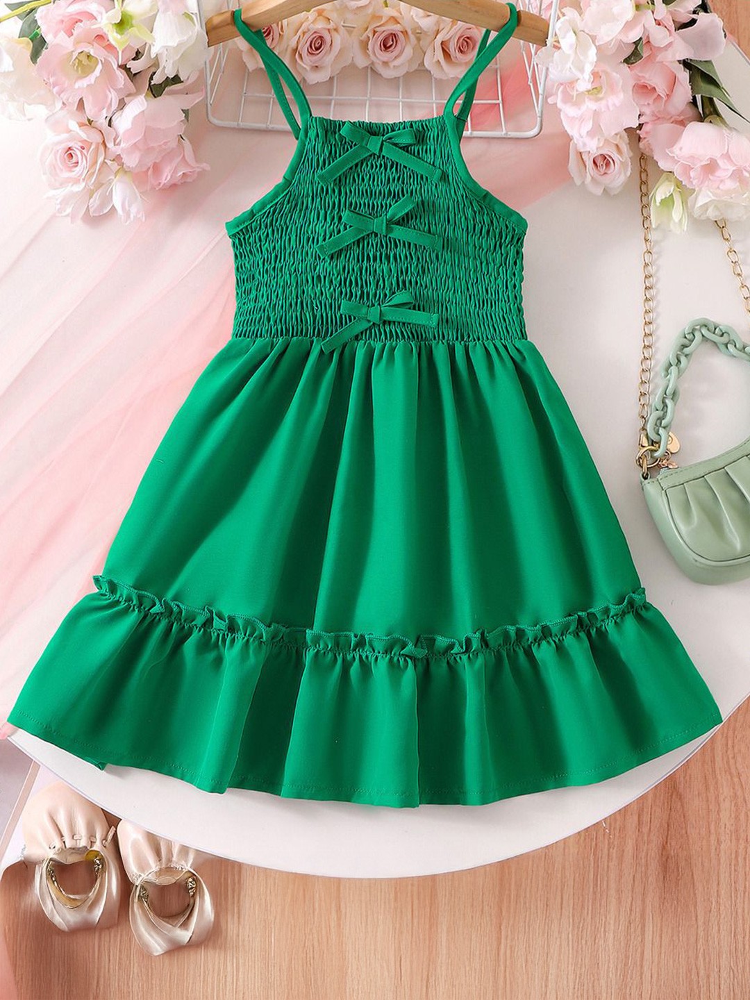 

Xsole Floral Fit & Flare Dress, Green