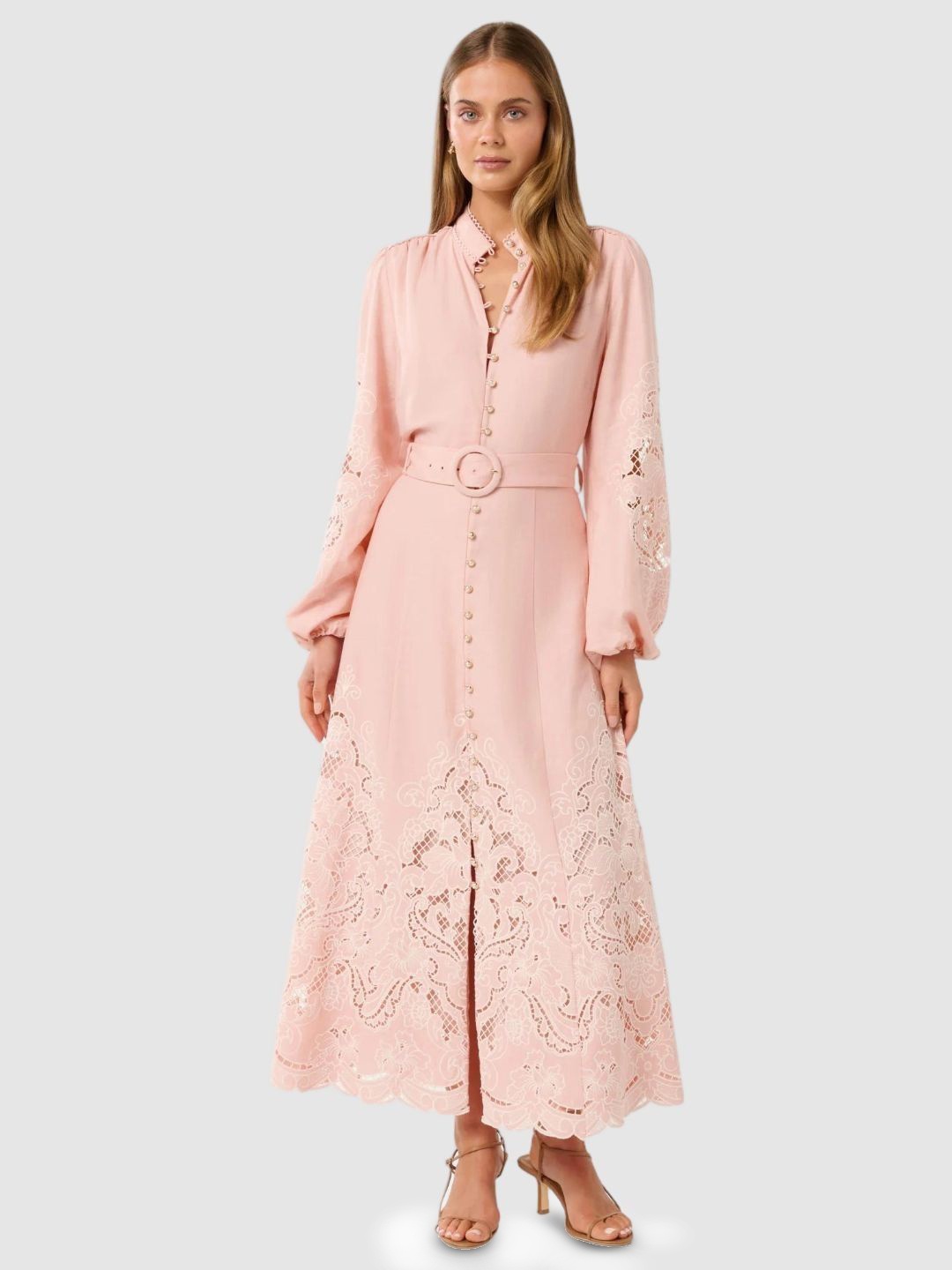 

Forever New Women A-Line Midi Dress With Belt, Pink