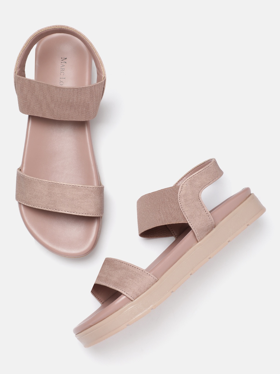 

Marc Loire Textured Open Toe Flats, Nude