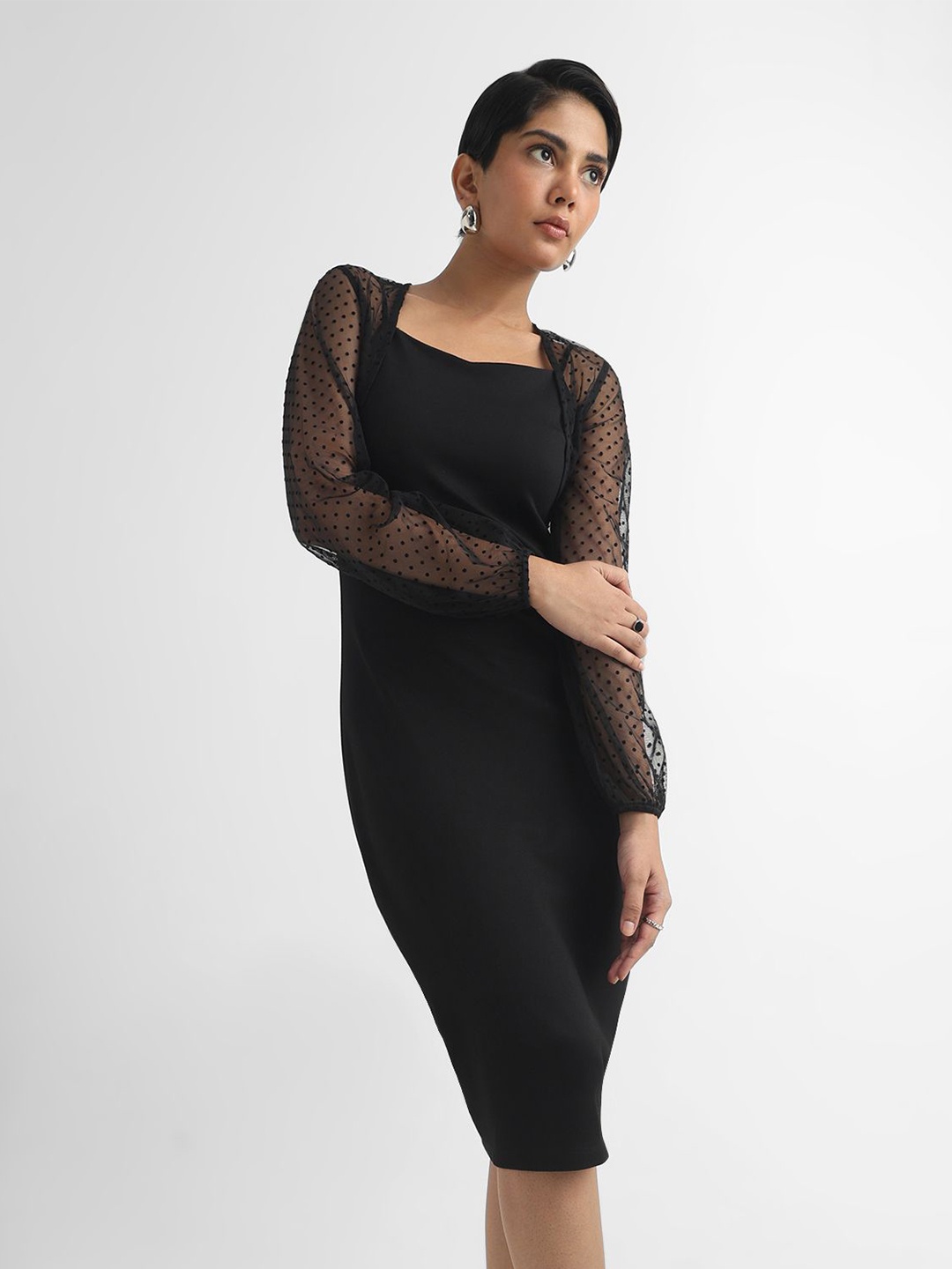 

YUVAKAA Women Bodycon Maxi Dress, Black