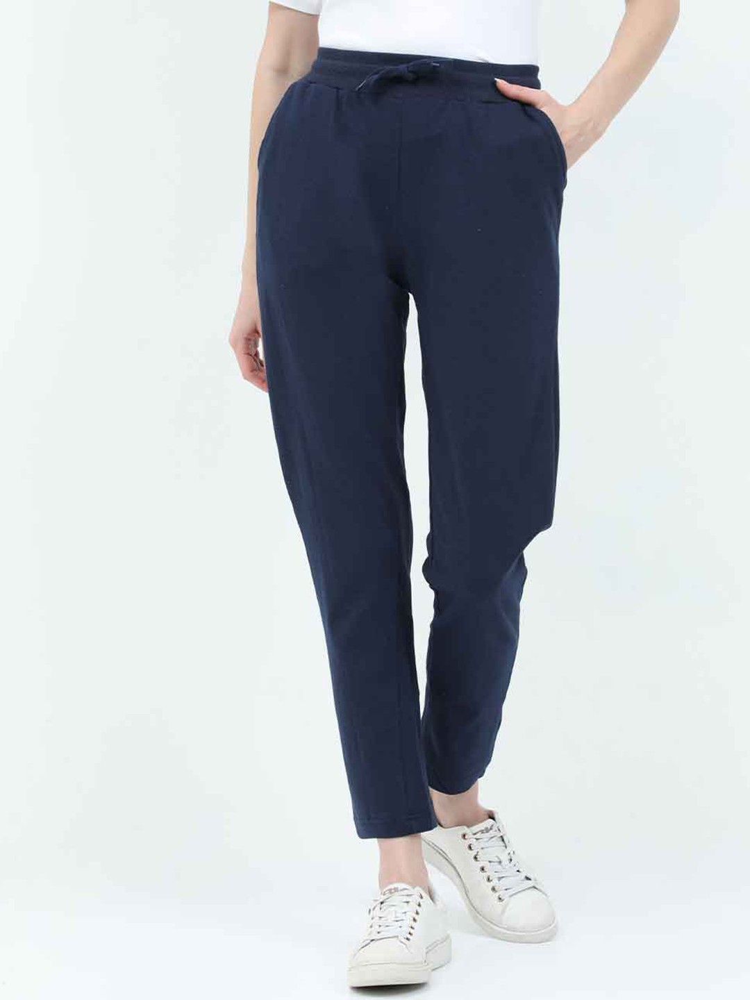 

Honeysuckle by Cotton Colors Women Relaxed Fit Pure Cotton Track Pants, Navy blue