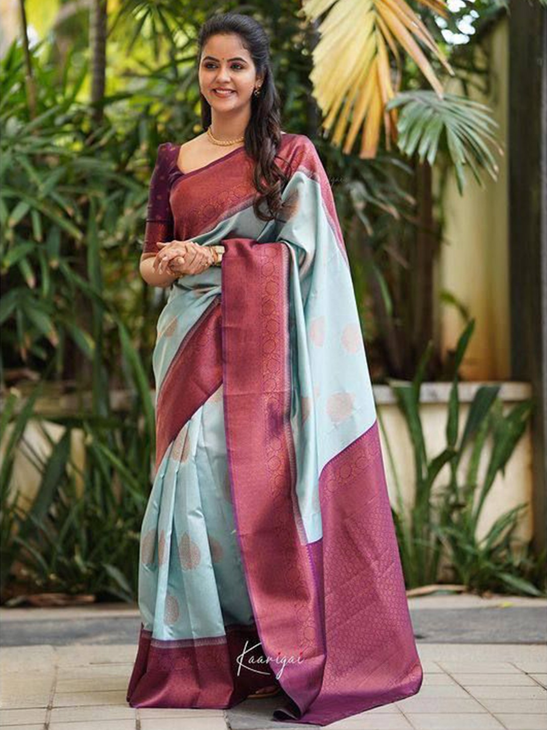 

PAYAL CREATION Woven Design Zari Banarasi Saree, Blue