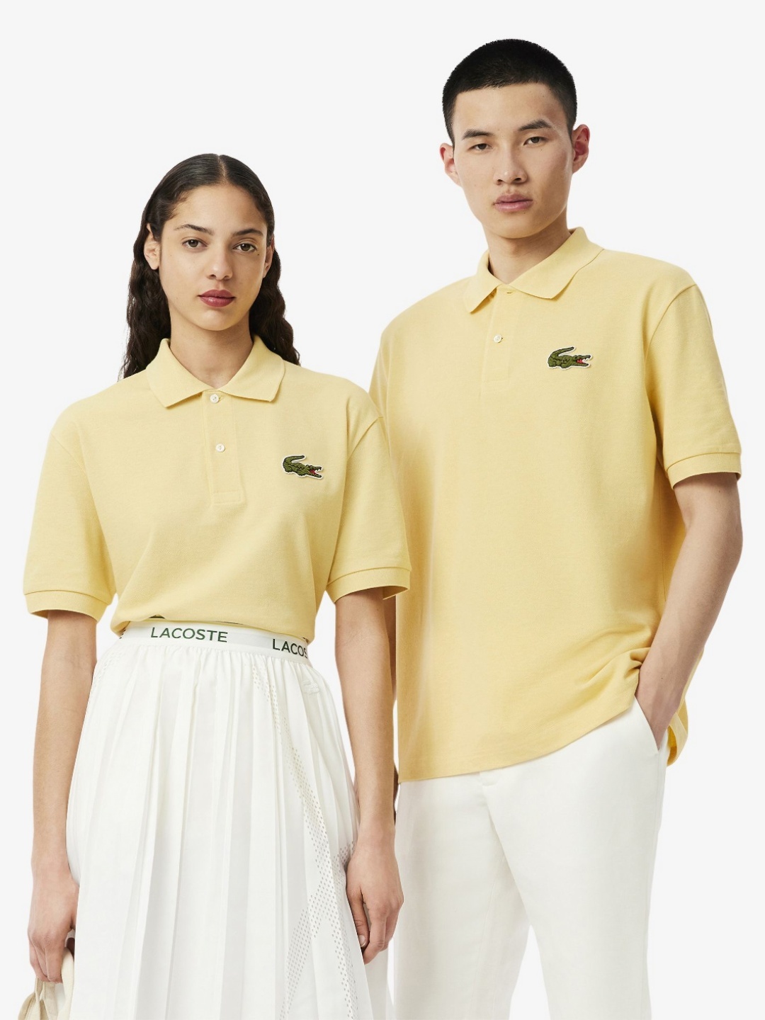 

Lacoste Unisex Solid Polo Collar Cotton Relaxed Fit T-shirt, Yellow