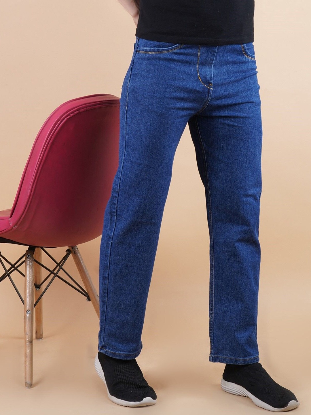 

LINARIA Men Classic Mid-Rise Straight Fit Clean Look Jeans, Blue