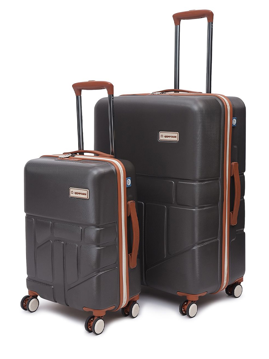 

uppercase Rock Hard Luggage Trolley Bag Set Of 2, Grey