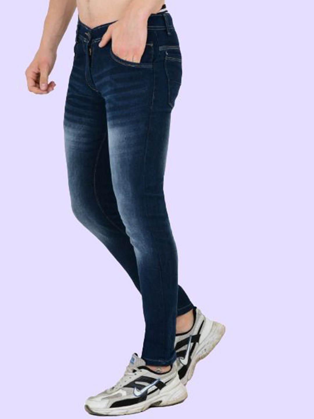 

LINARIA Men Classic Slim Fit Clean Look Heavy Fade Jeans, Blue