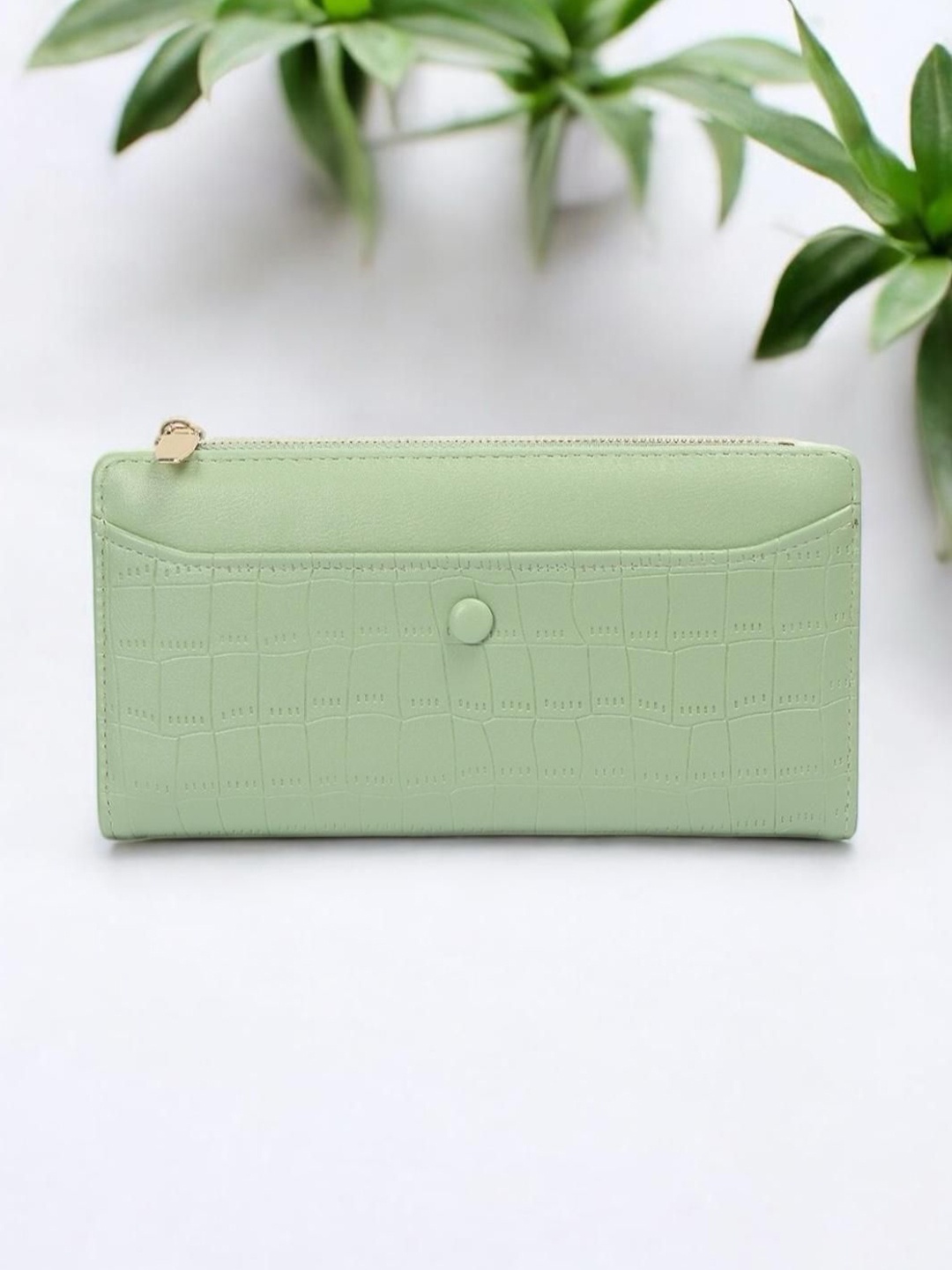 

CRUSSET Women Textured PU Two Fold Wallet, Green