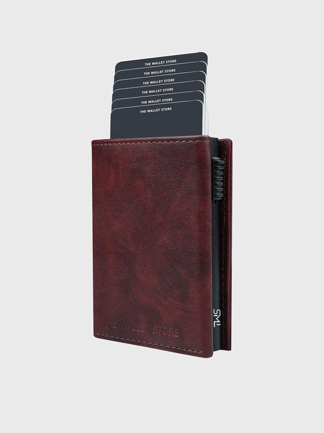 

The Wallet Store Men Leather Three Fold Wallet, Maroon