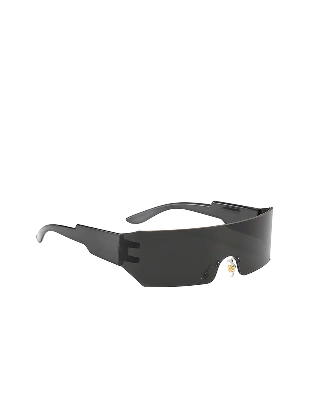 

4Flaunt Unisex Futuristic Series Shield Sunglasses, Black