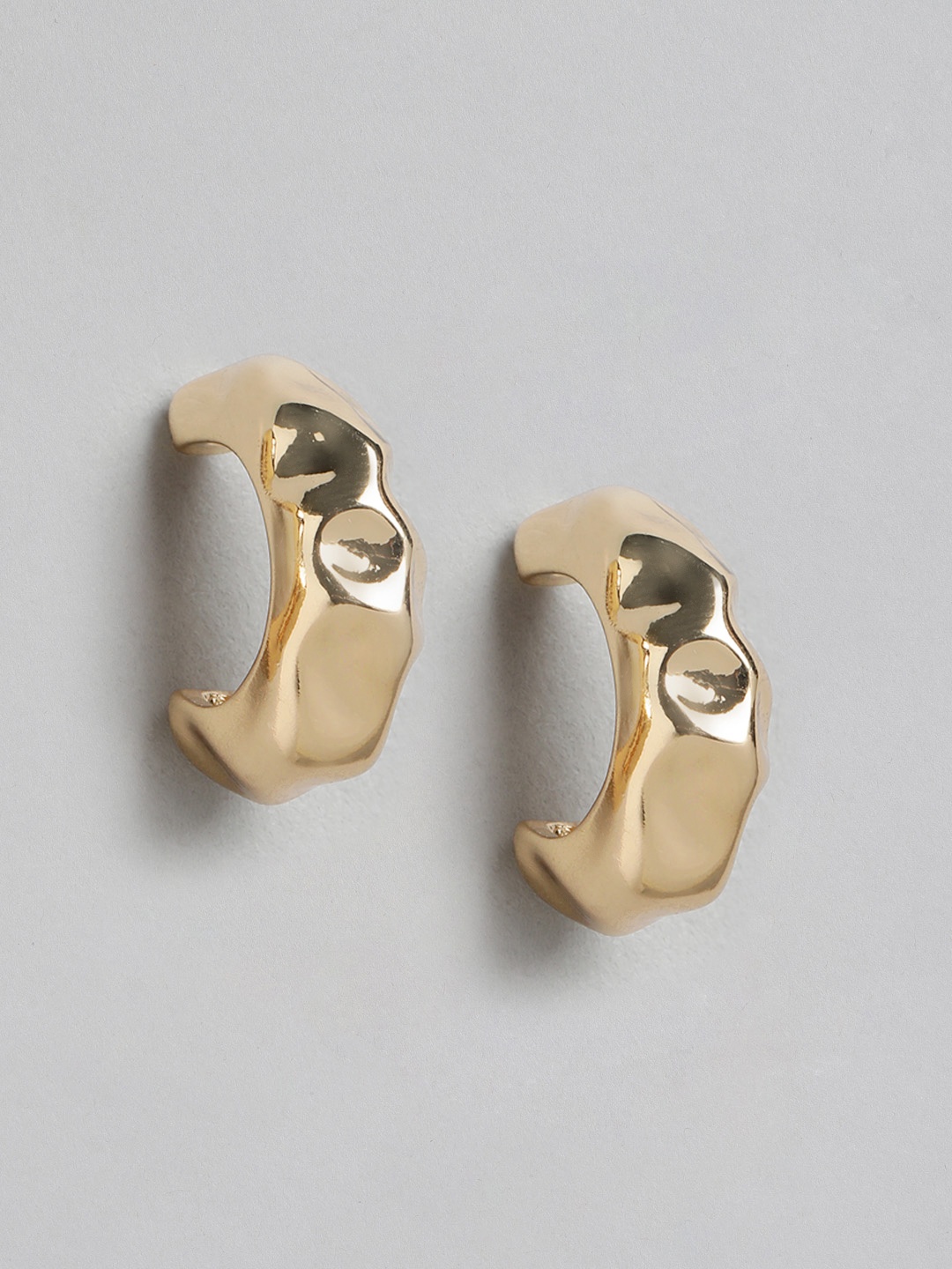 

Forever New Gold-Plated Contemporary Half Hoop Earrings