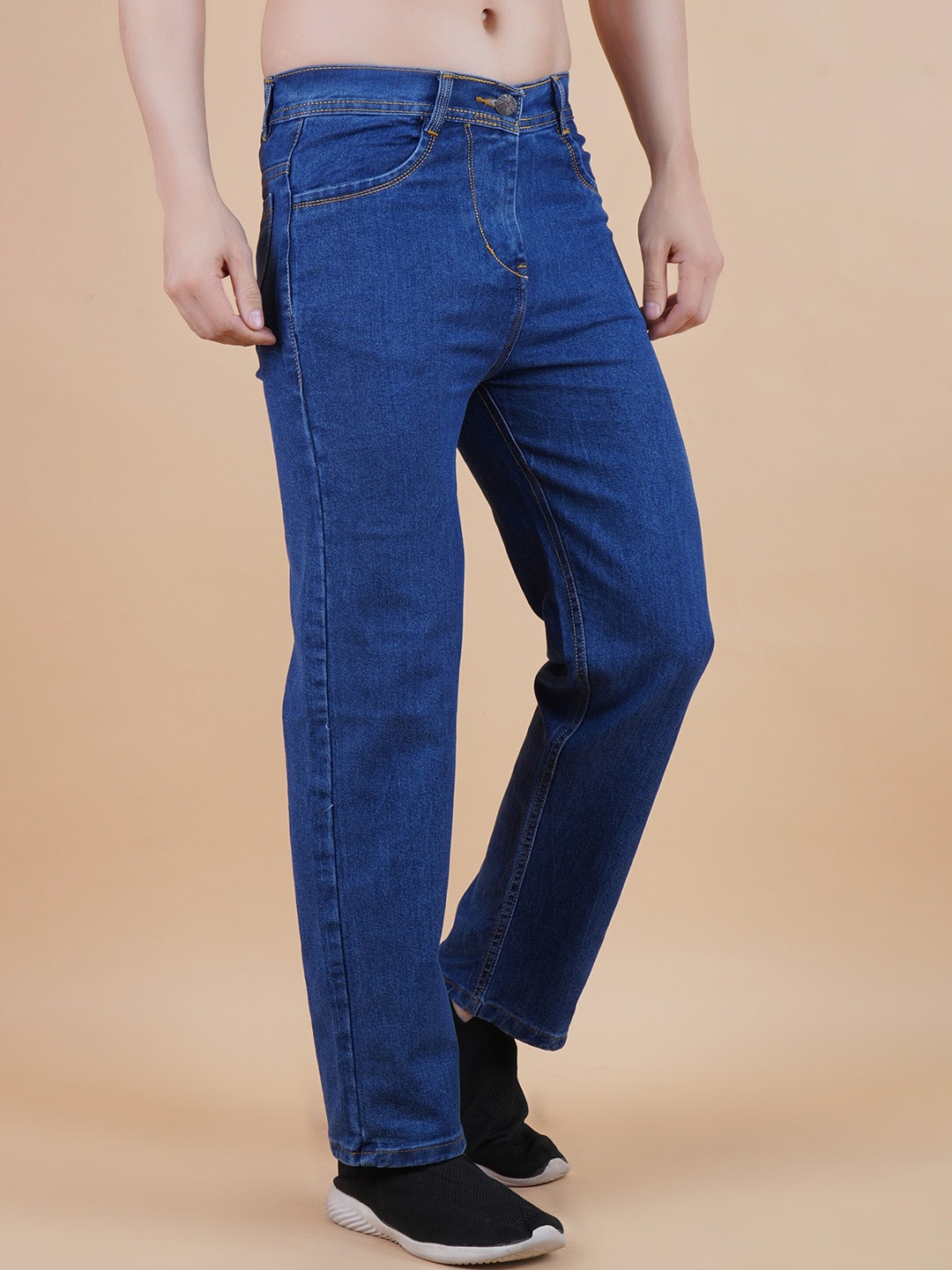 

LINARIA Men Cotton Regular Fit Mid-Rise Classic Jeans, Blue