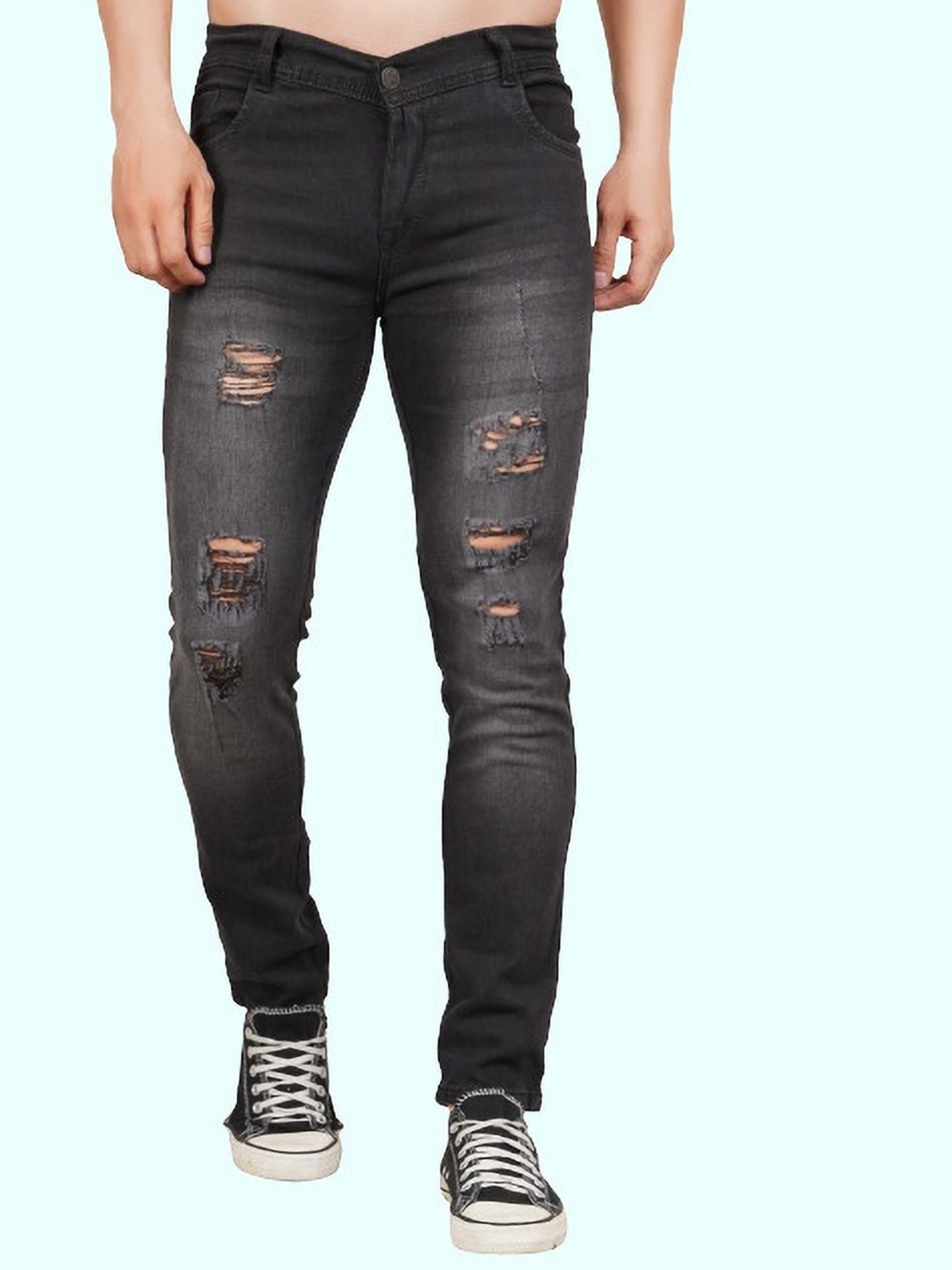 

LINARIA Men Classic Slim Fit Mid-Rise Cotton Jeans, Grey