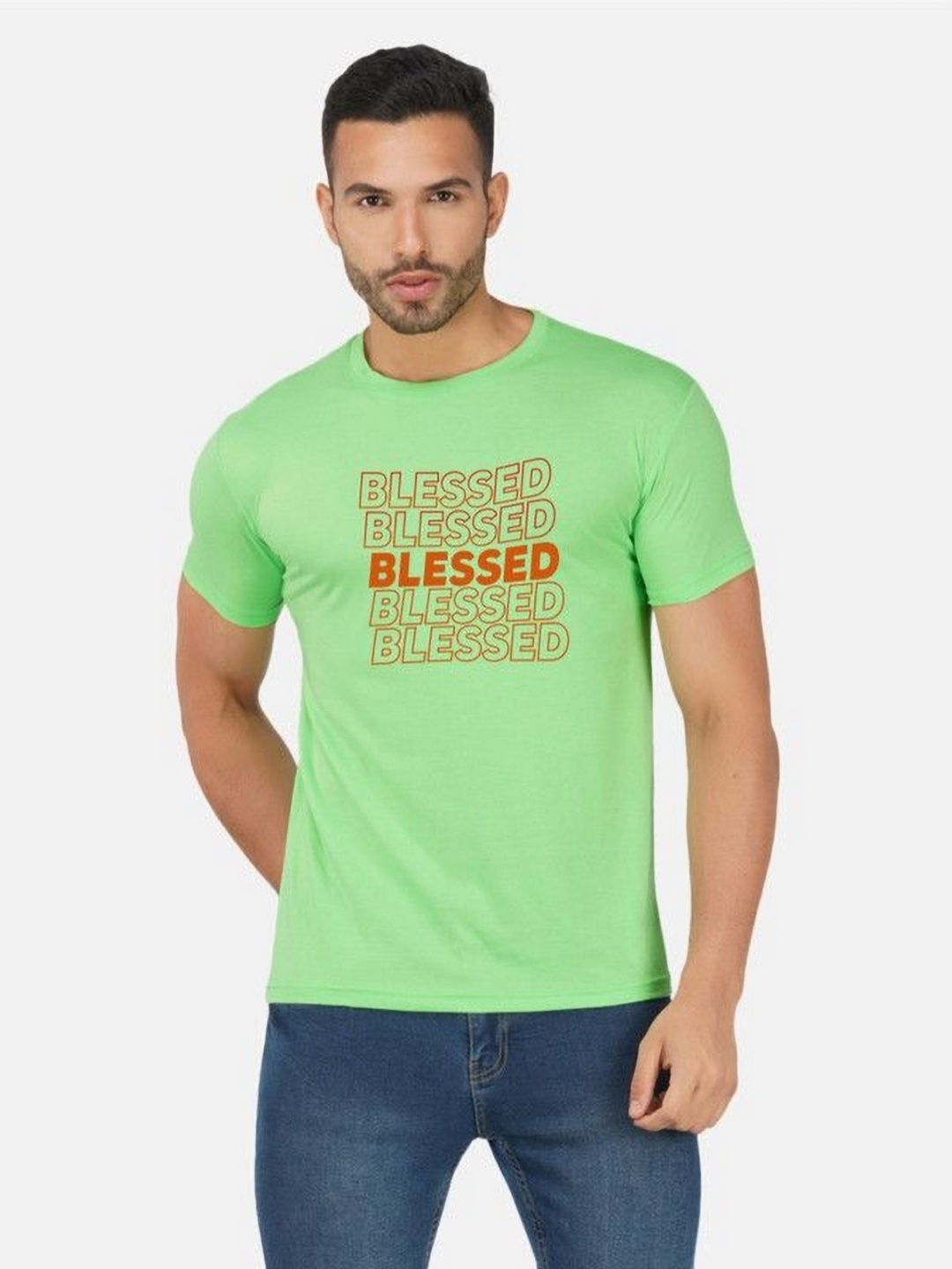 

Moda Rapido Men Bio Finish Typography Printed Round Neck Cotton T-shirt, Green