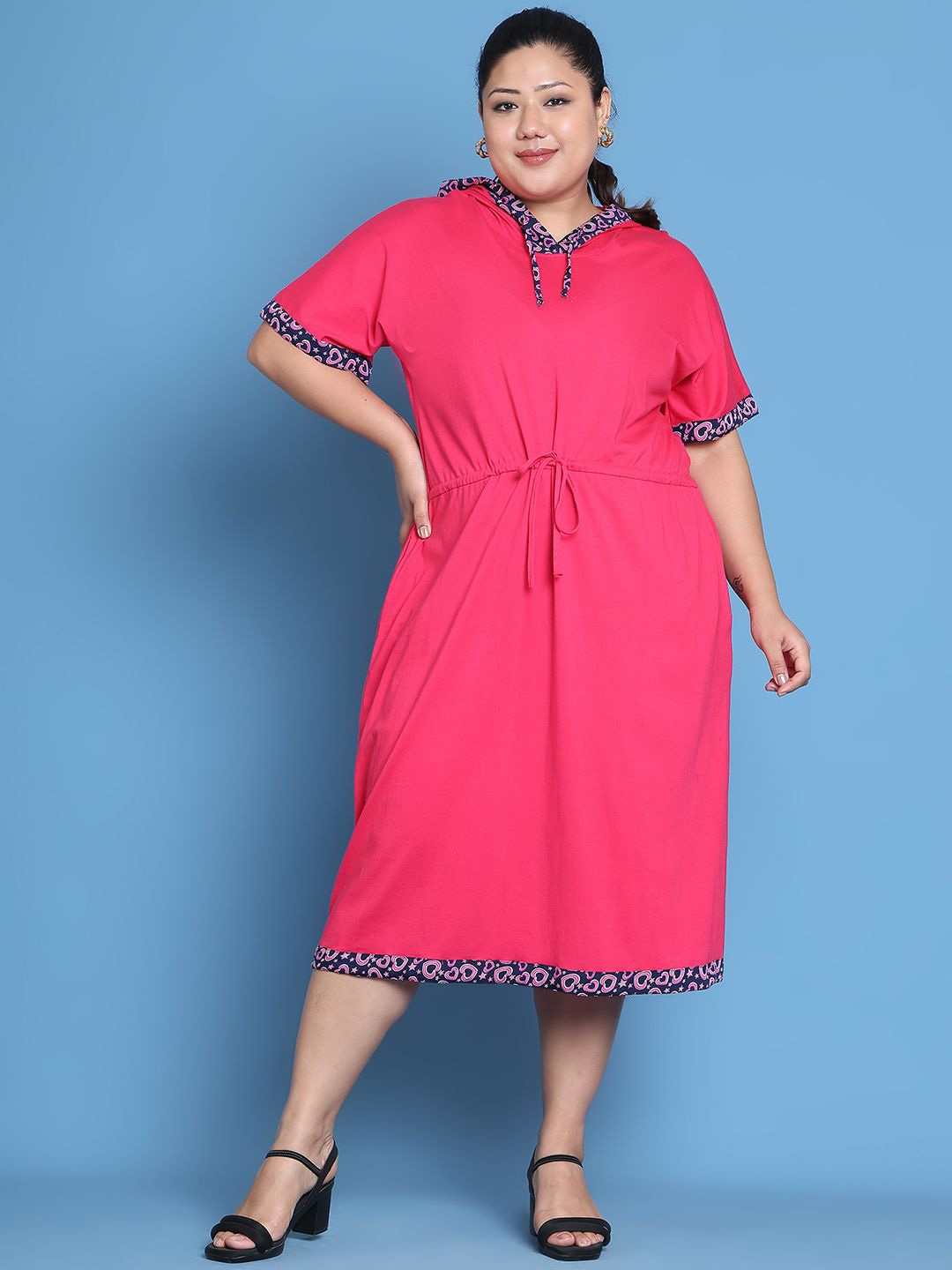 

theRebelinme Women A-Line Midi Dress, Fuchsia