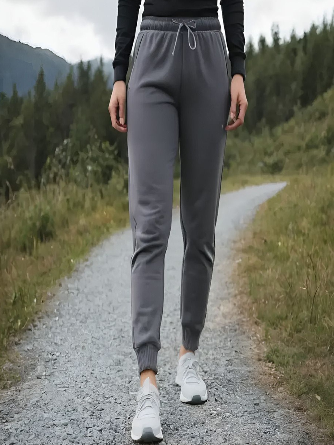 

Shiv traders collection Women Mid Rise Joggers, Grey