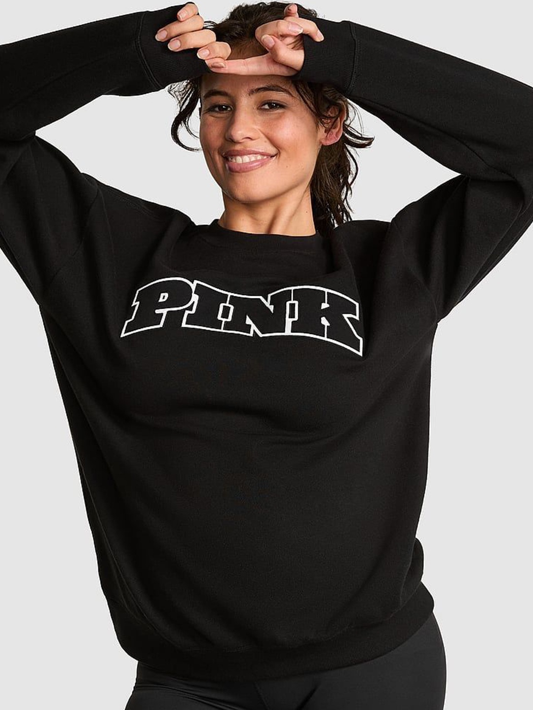 

Victoria's Secret Women Printed Sweatshirt, Black