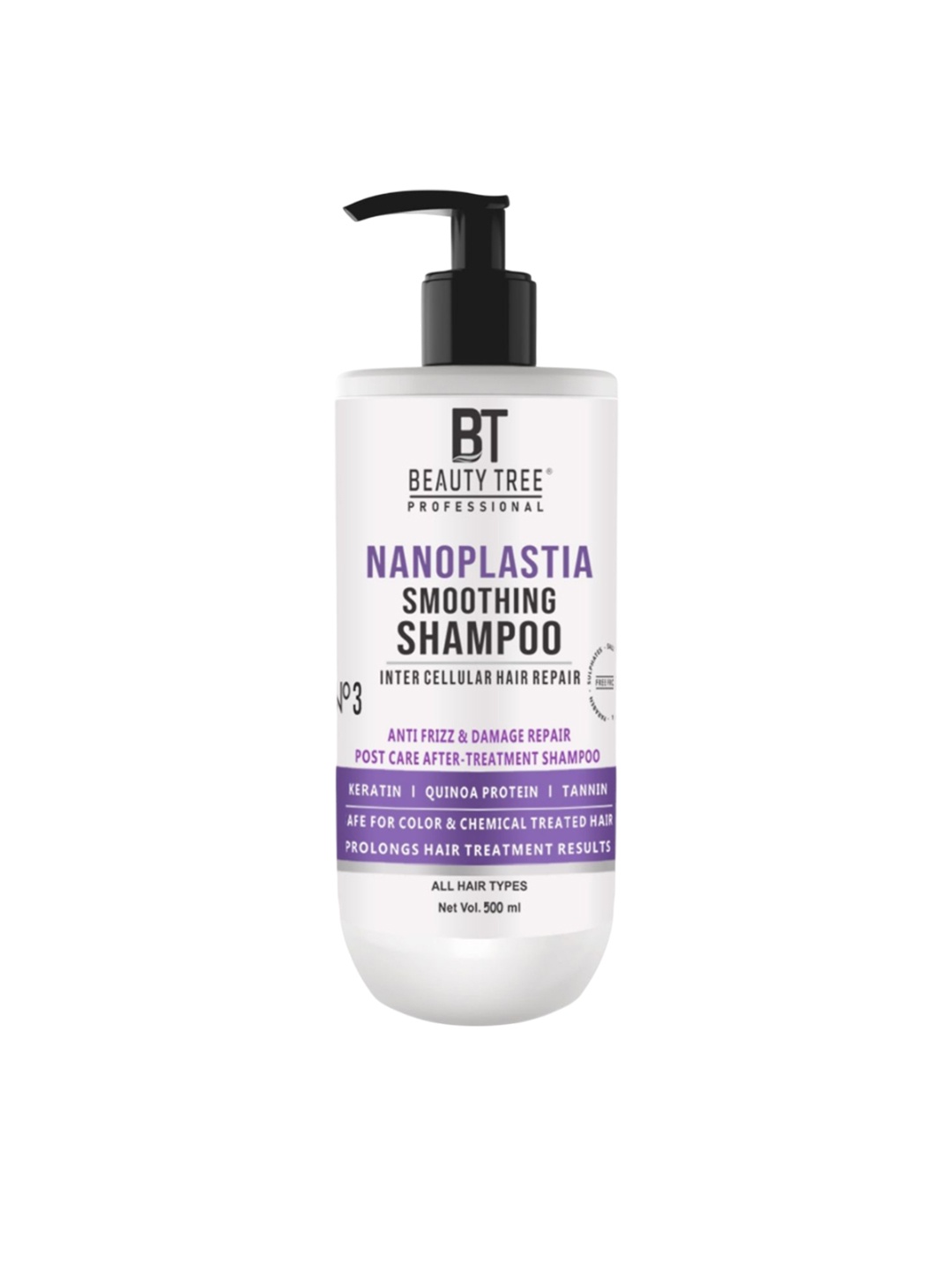 

Beauty Tree Nanoplastia Smoothing Shampoo For Thinning and Hair Fall- 500 ml, White