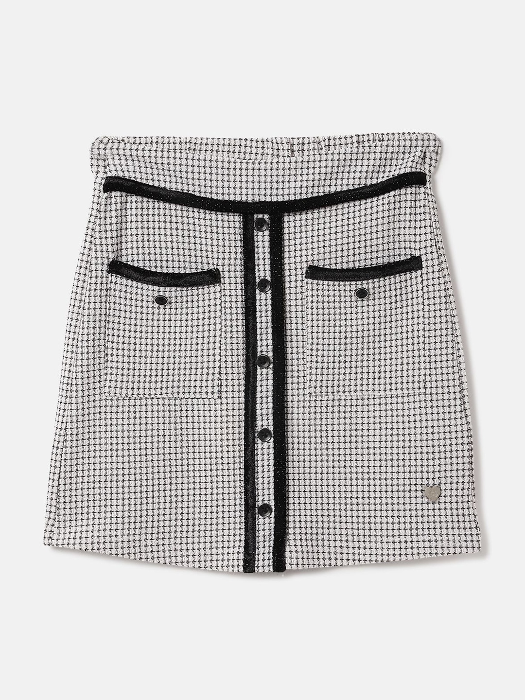 

Blue Giraffe Girls Mid Rise Stretchable Straight Mini Skirt, Black