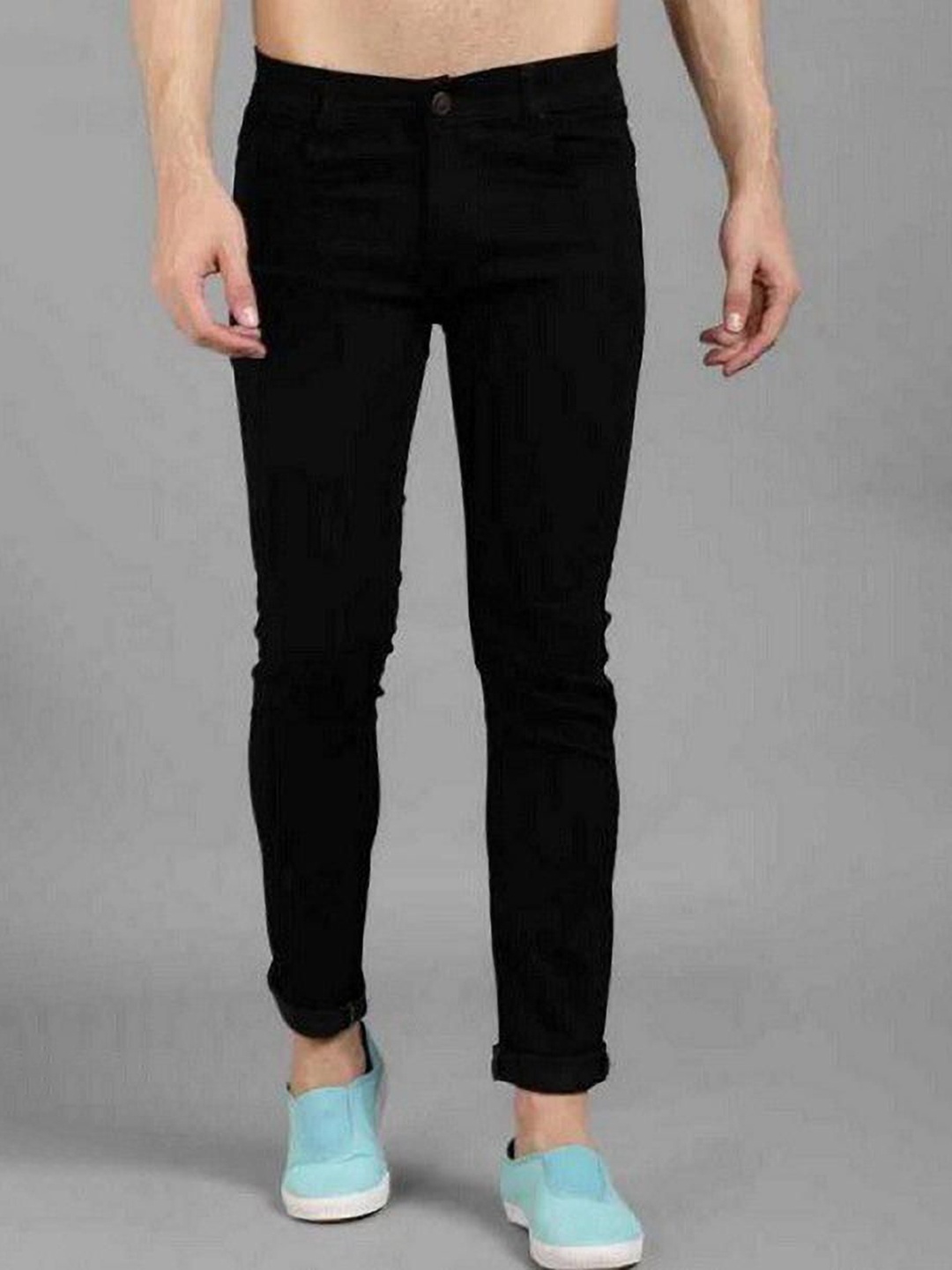

LINARIA Men Classic Slim Fit Mid-Rise Cotton Jeans, Black