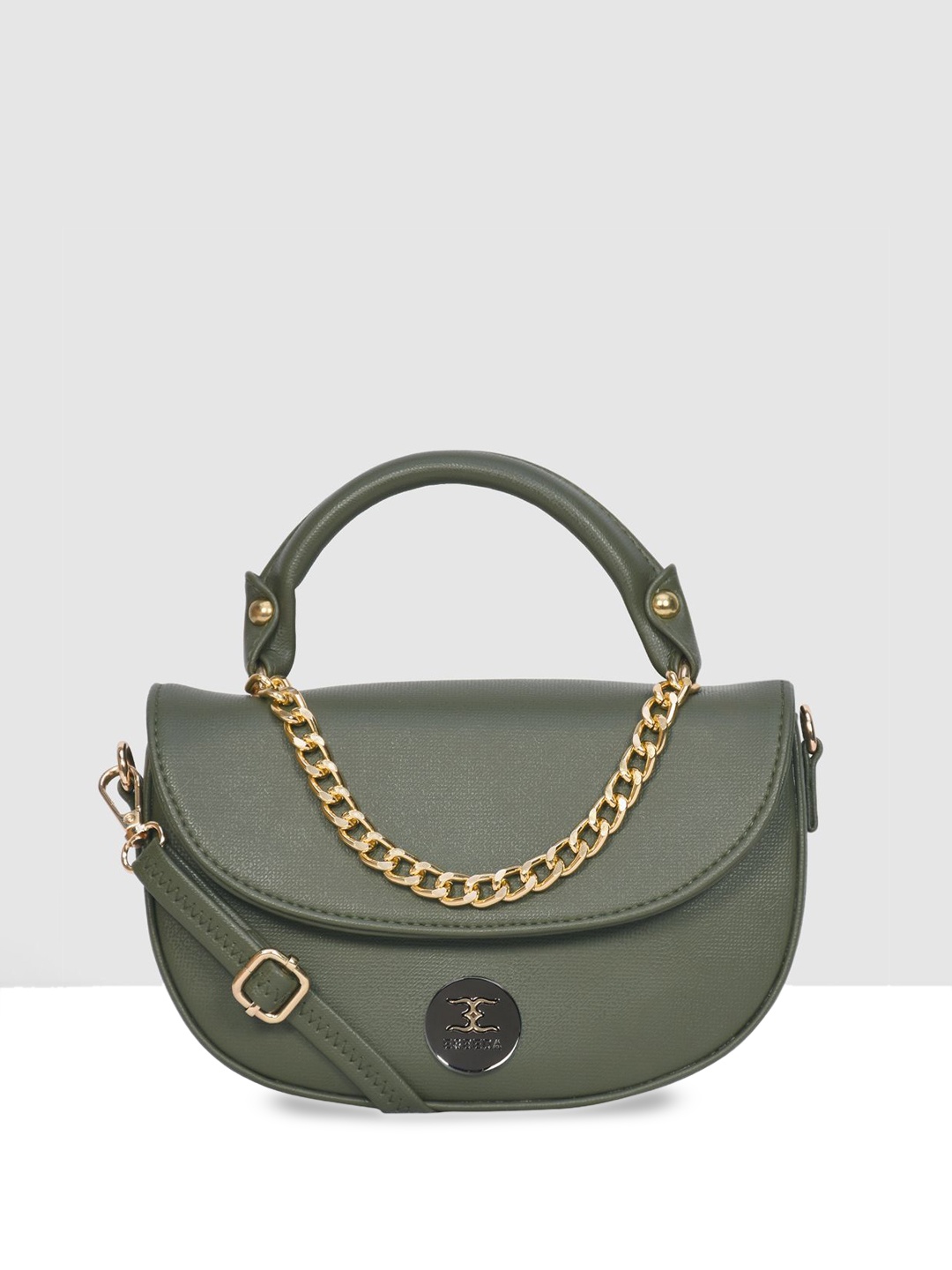 

ESBEDA Women Textured Structured Handheld Bag, Olive