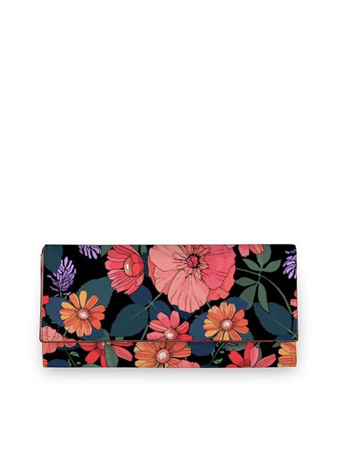 

ShopMantra Women Floral Printed Flap Coin Pocket Envelope with SIM Card Holder Wallets, Red