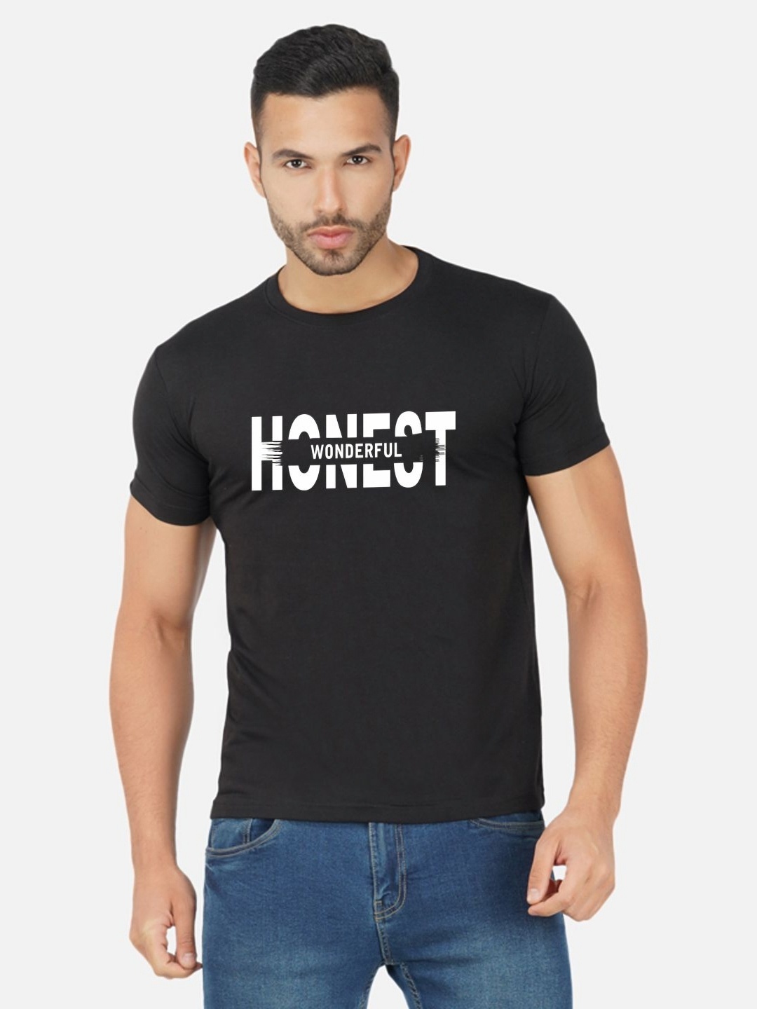 

Moda Rapido Men Bio Finish Typography Printed Round Neck Cotton T-shirt, Black