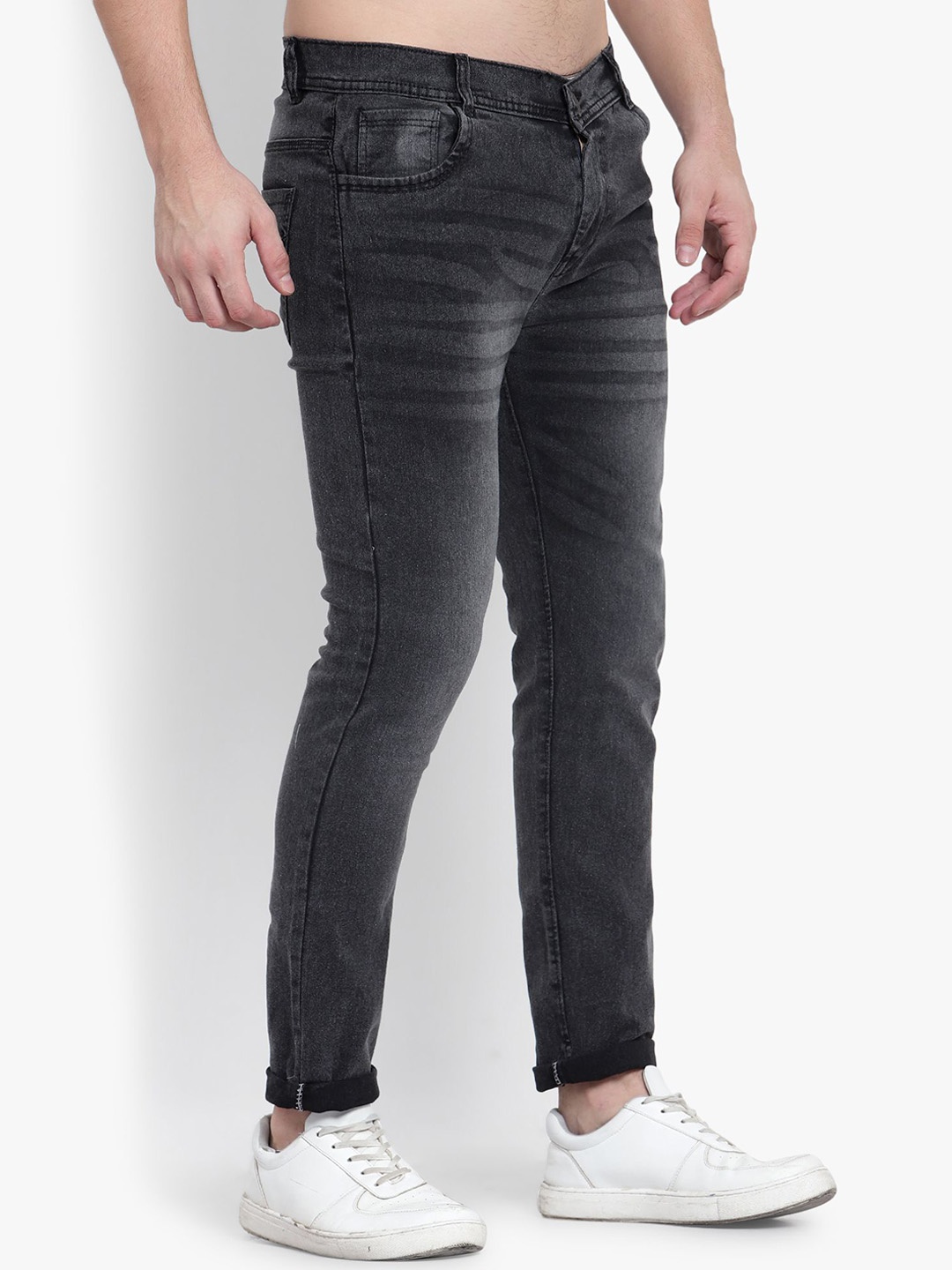 

LINARIA Men Classic Mid-Rise Slim Fit Heavy Fade Jeans, Grey