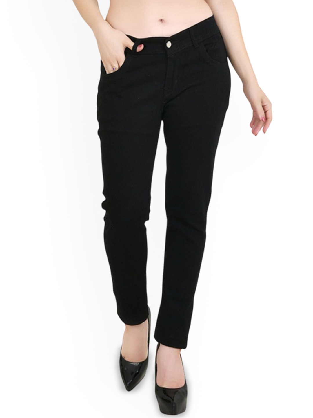 

LINARIA Women Classic Slim Fit Clean Look Jeans, Black