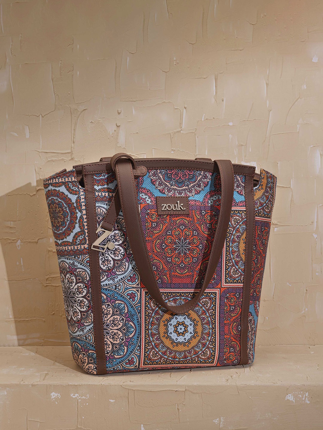 

ZOUK Women Ethnic Motifs Printed Structured Shoulder Bag, Blue