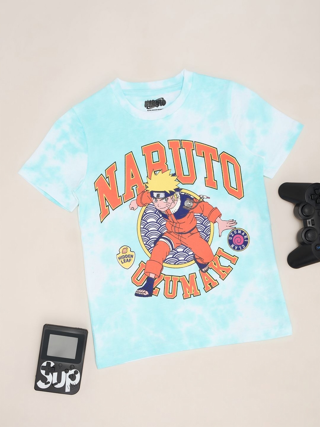 

Pantaloons Junior Boys Naruto Graphic Printed Round Neck Cotton T-shirt, Blue