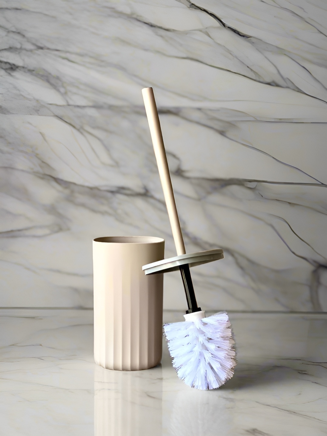 

Mason Home Beige & White Striped Toilet Brush Holder